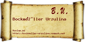 Bockmüller Urzulina névjegykártya